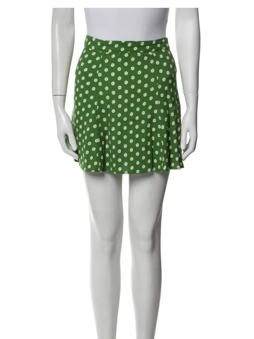 ReformationFloral Print Mini Skirt Green | Size: 4